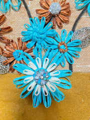 Assemblage Still Life of Blue Flowers