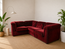 1970’s Italian Original Zanotta 4 Piece Modular Sofa Reupholstered in Checkered Velvet