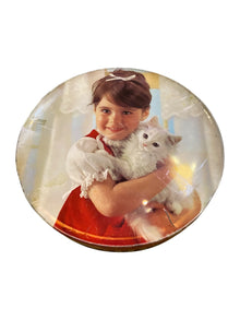 Girl with Kitten Round Box