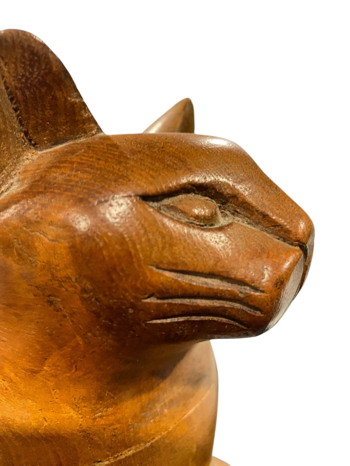 Wood Carved Cat Box