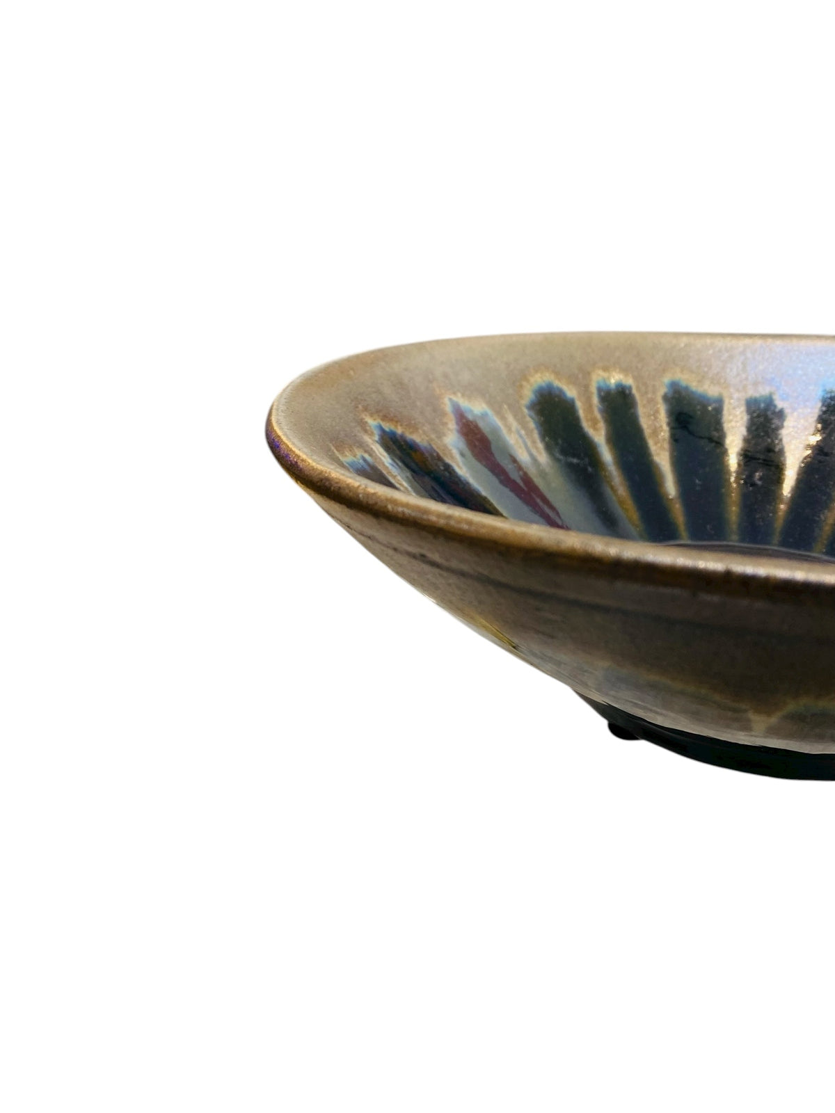 Large Gloss Glaze Bowl with a Sunflower pattern