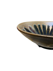 Large Gloss Glaze Bowl with a Sunflower pattern