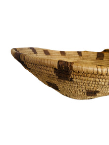 Native American Woven Reed Basket with Rectangles