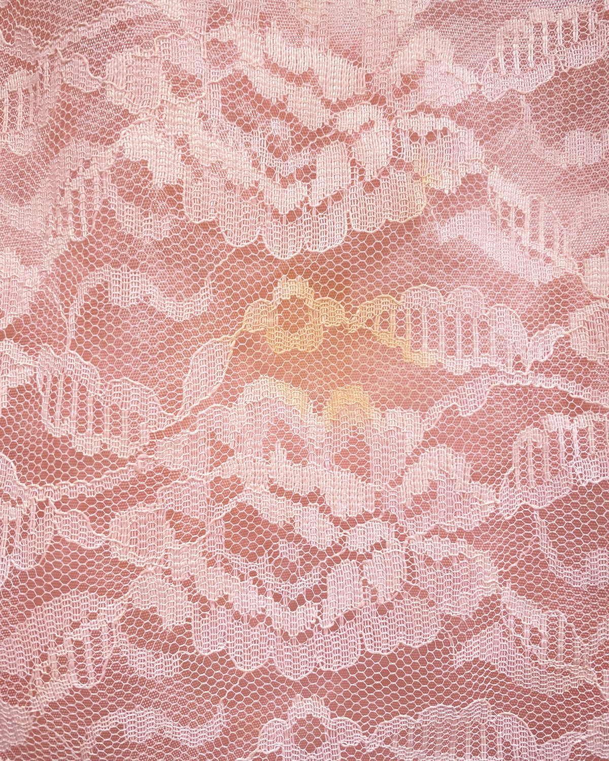 Vintage Peach Lace Blouse and Skirt Set - As Found