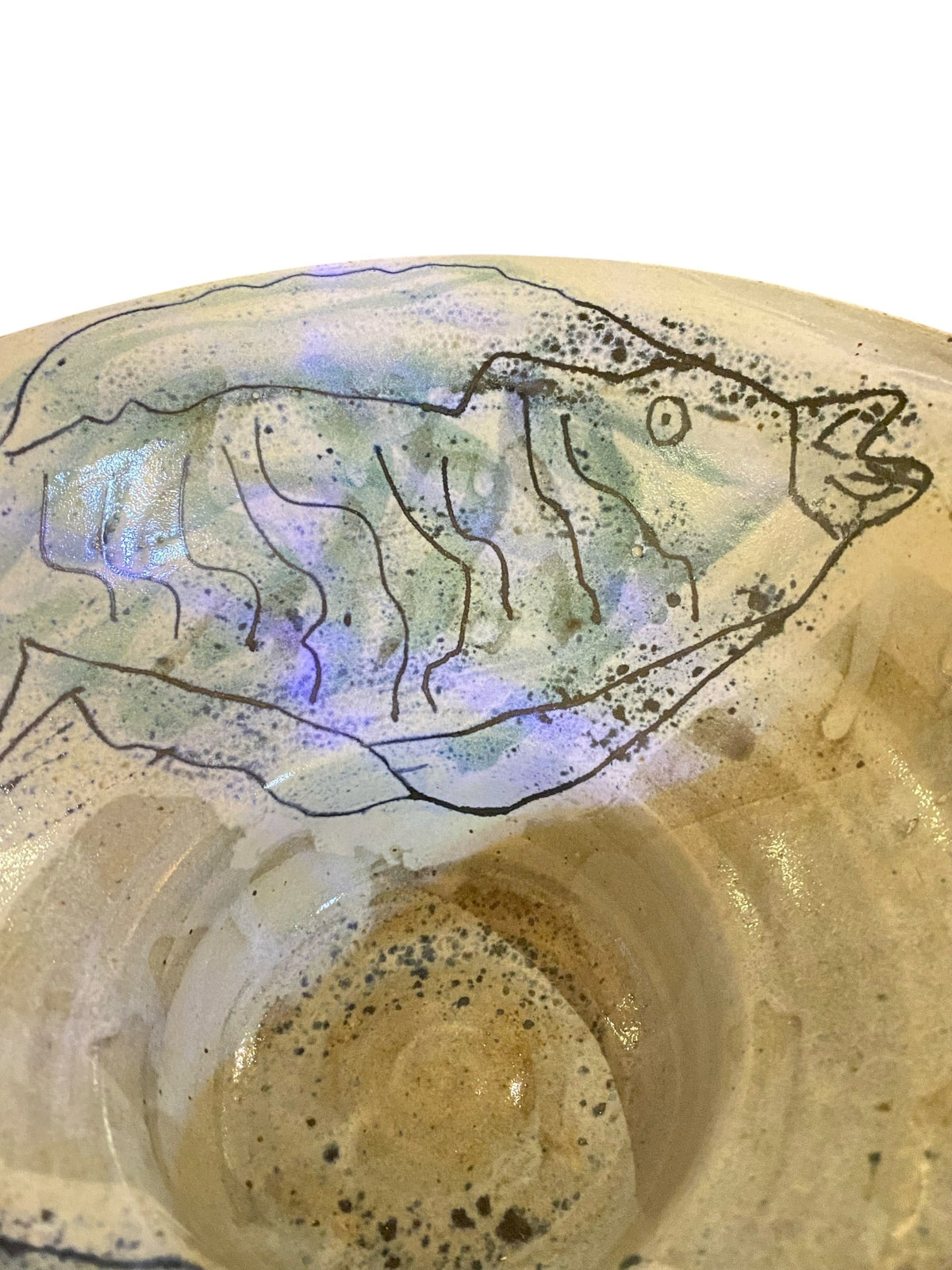 Studio Bowl with Hand Painted Fish