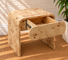 Pair of Blaise Nightstands with Drawer in Natural Burl