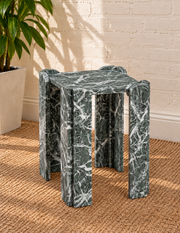Blythe Marble Side Table in Jade Frost