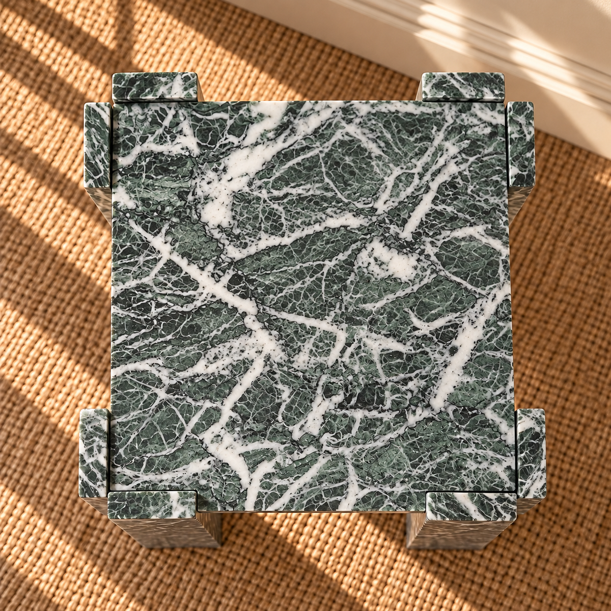 Blythe Marble Side Table in Jade Frost