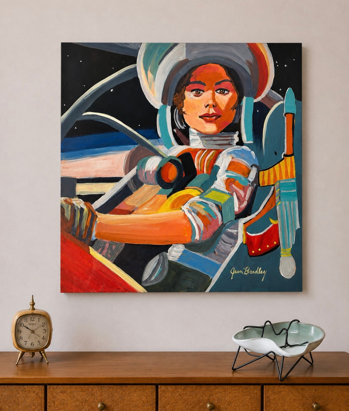 Space Girl #9 Painting by Jean Bradley