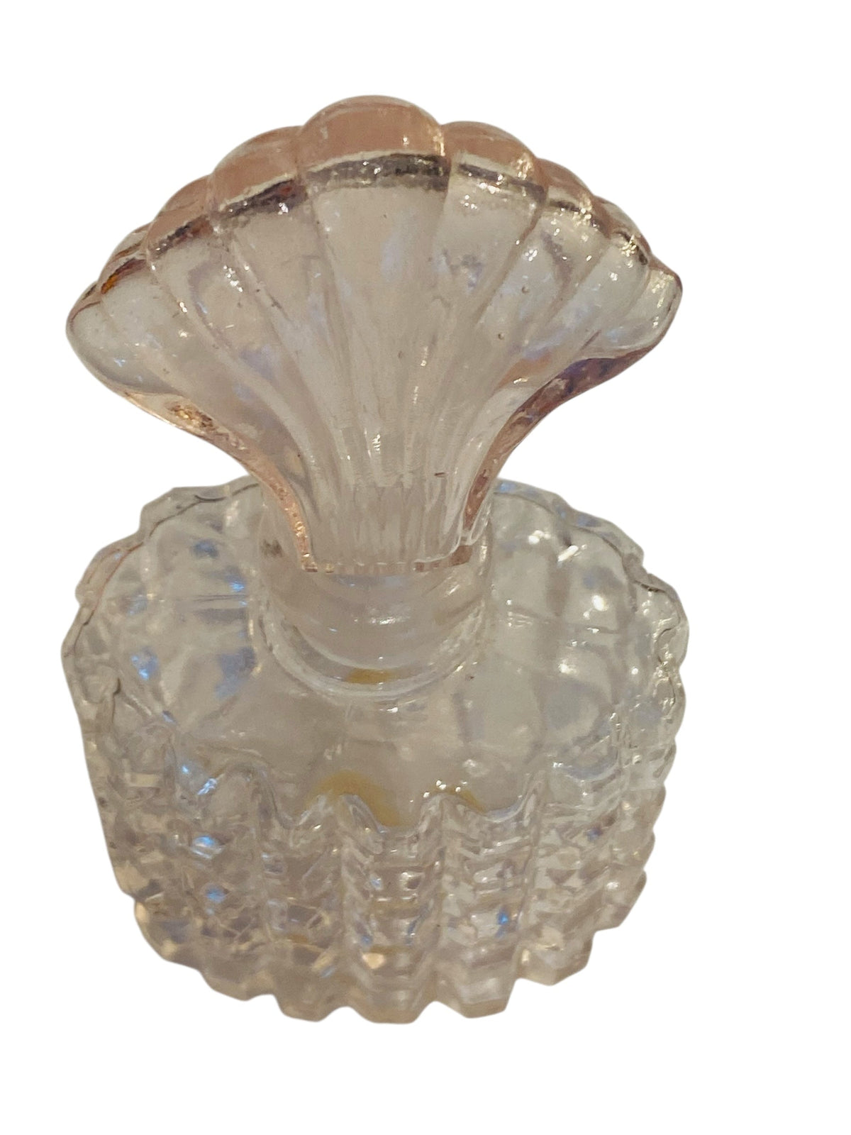 Soft Pink Hue Facted Perfume Bottle with Stopper