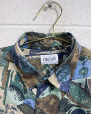 Vintage Graphic Silk Button Up - As Found (S)
