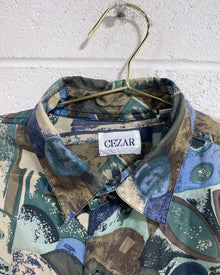 Vintage Graphic Silk Button Up - As Found (S)