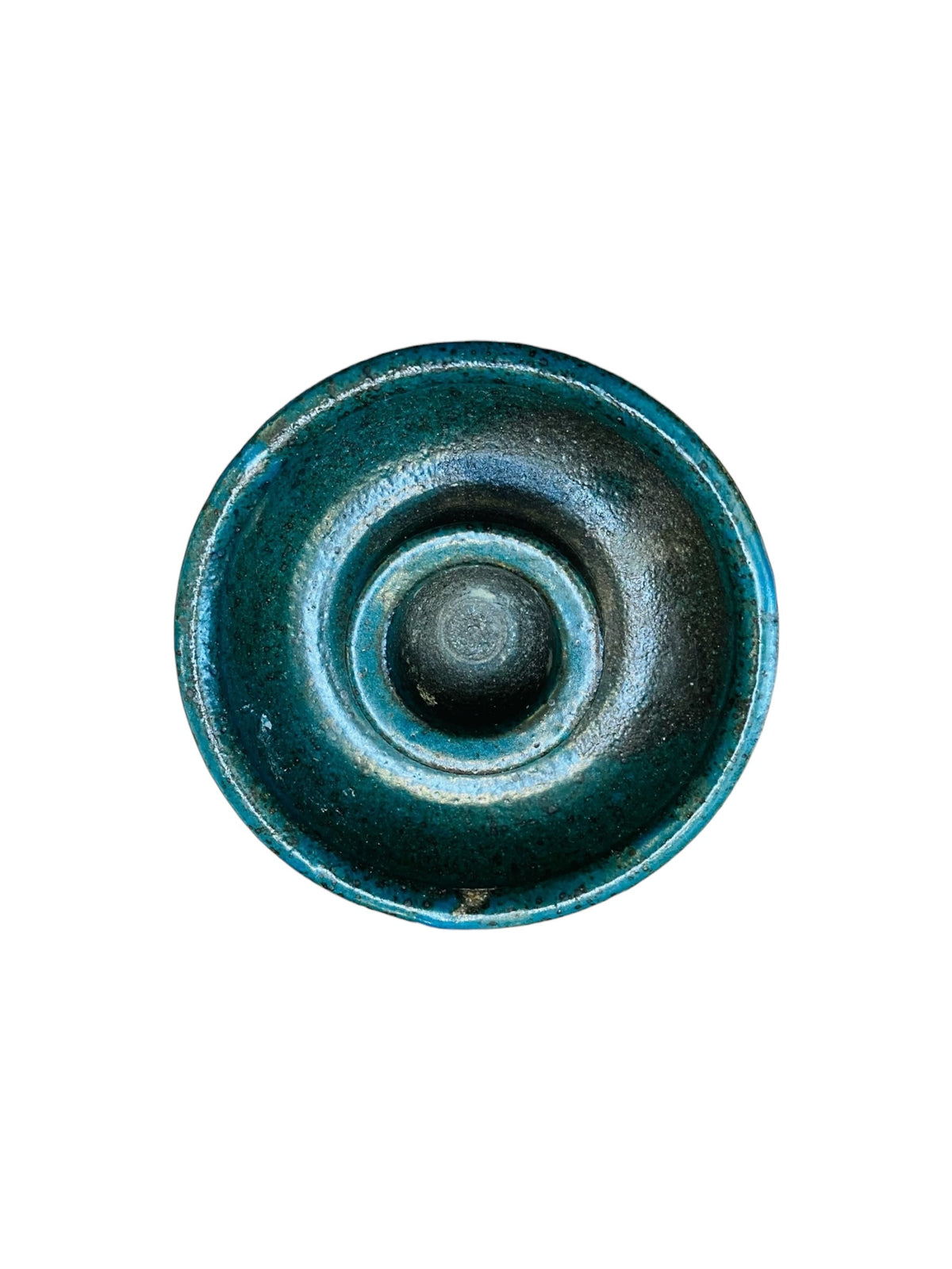 1976 Mossy Green Studio Pottery Candle Holder