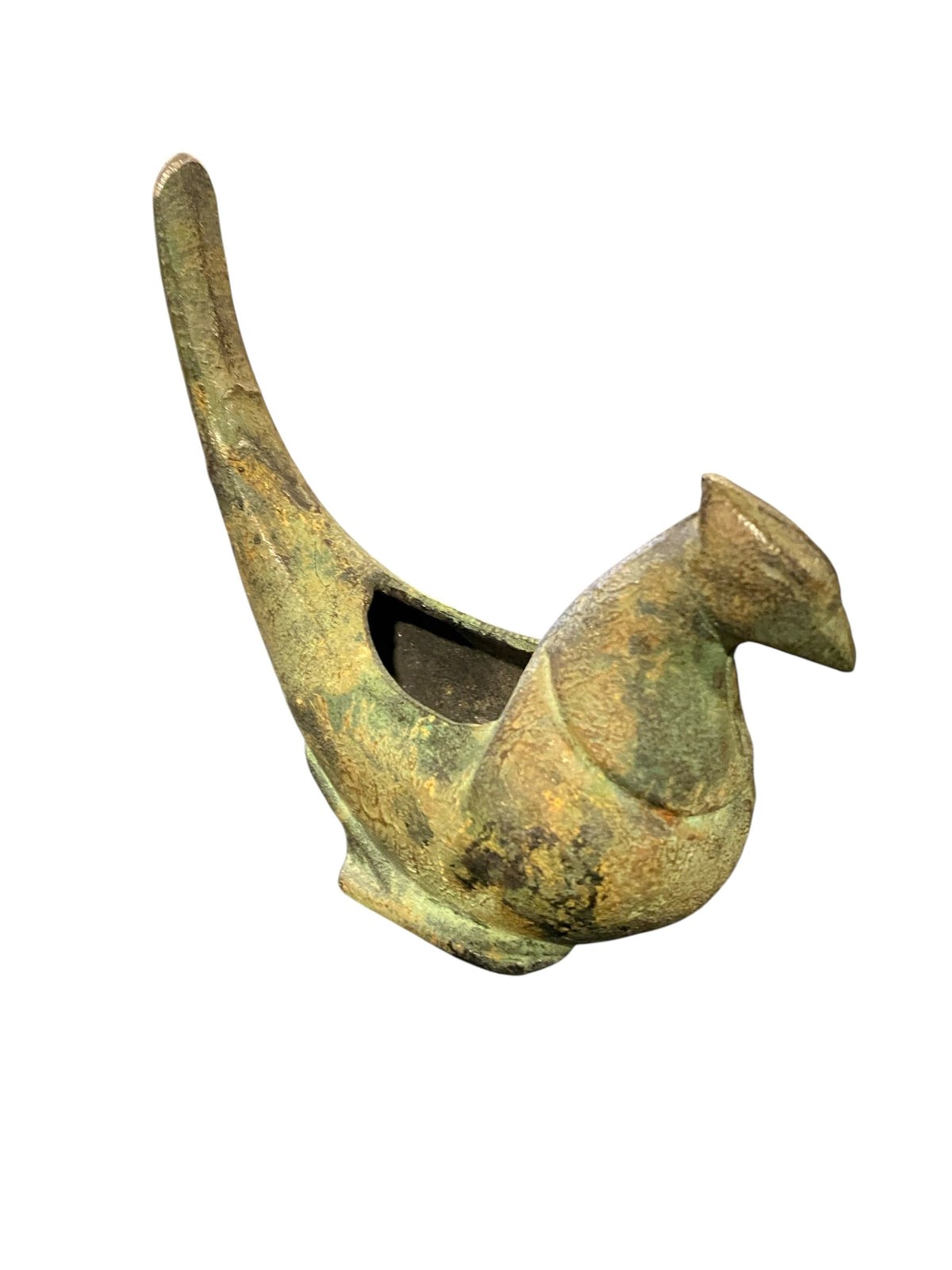 Japanese Gold Gilt Cast Iron Incense Burner Bird