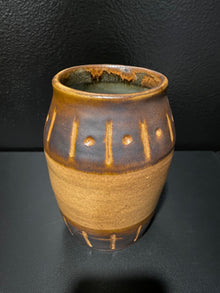 Two Tone Fire Glaze Stoneware Pottery Jar