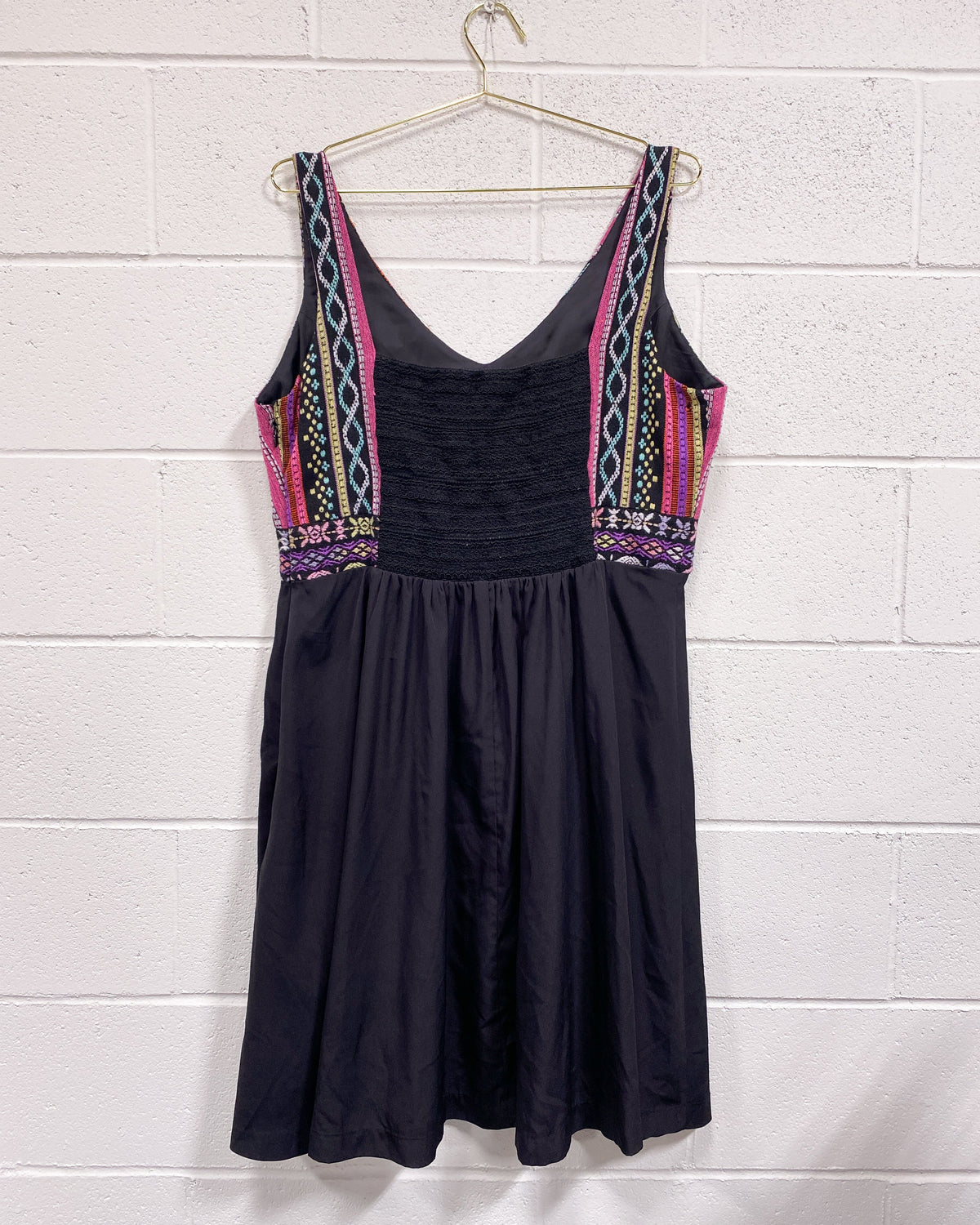 City Chic Black Dress with Knit Bodice (M)