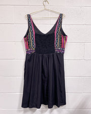 City Chic Black Dress with Knit Bodice (M)