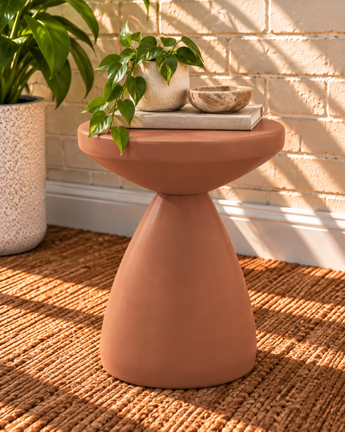 Callie Sculptural Side Table in Clay Ember