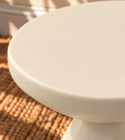 Callie Sculptural Side Table in Ivory Dune