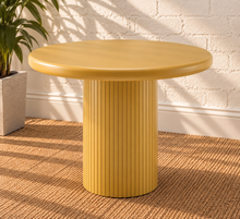 Camille Fluted Dining Table in Golden Ochre
