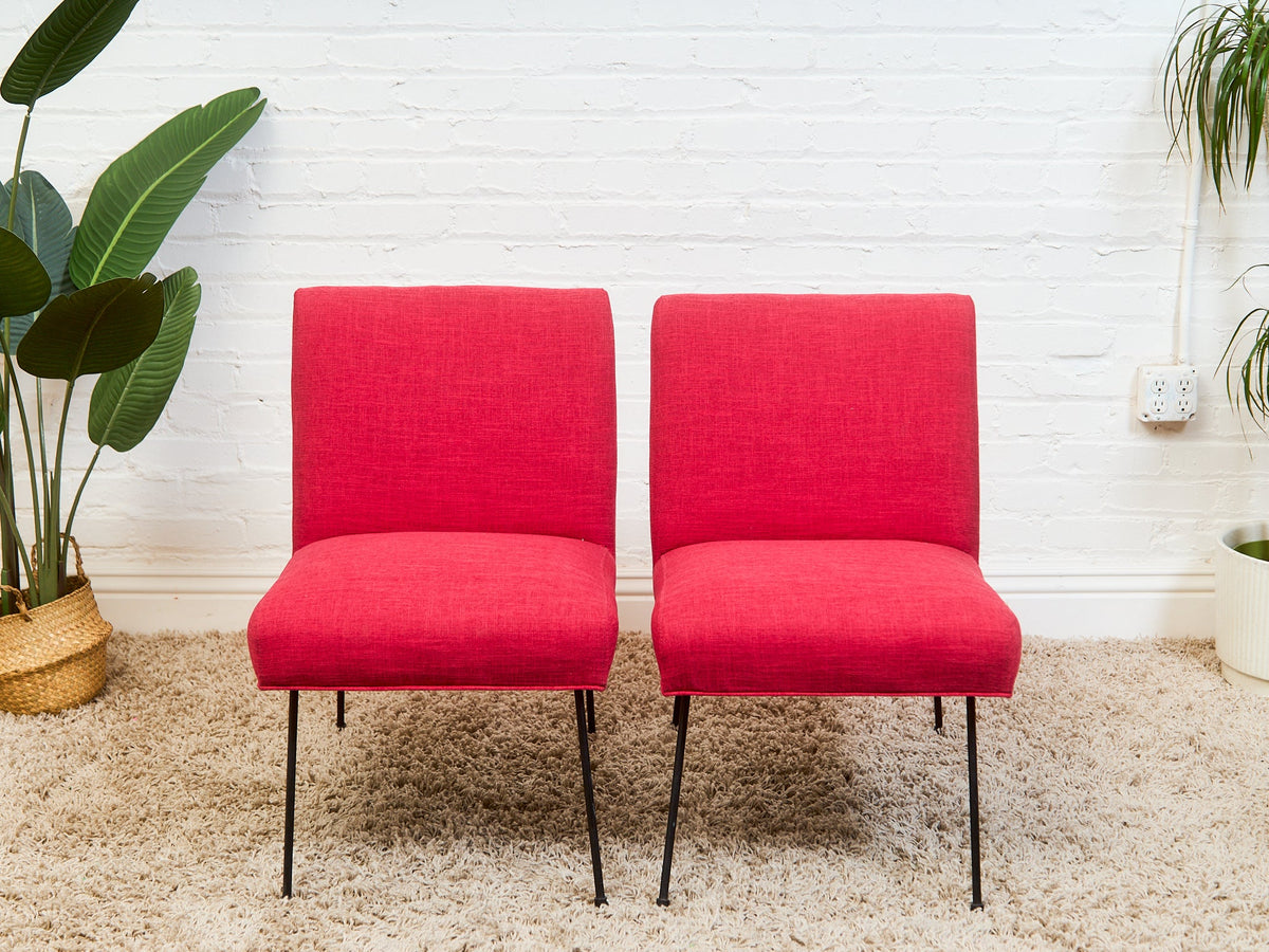 Milo Baughman for Pacific Iron in Viper Red Lounge Chair