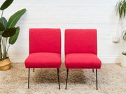 Milo Baughman for Pacific Iron in Viper Red Lounge Chair