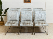 Milo Baughman Dining Chairs in Knoll Fabric set of 8