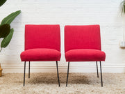 Milo Baughman for Pacific Iron in Viper Red Lounge Chair