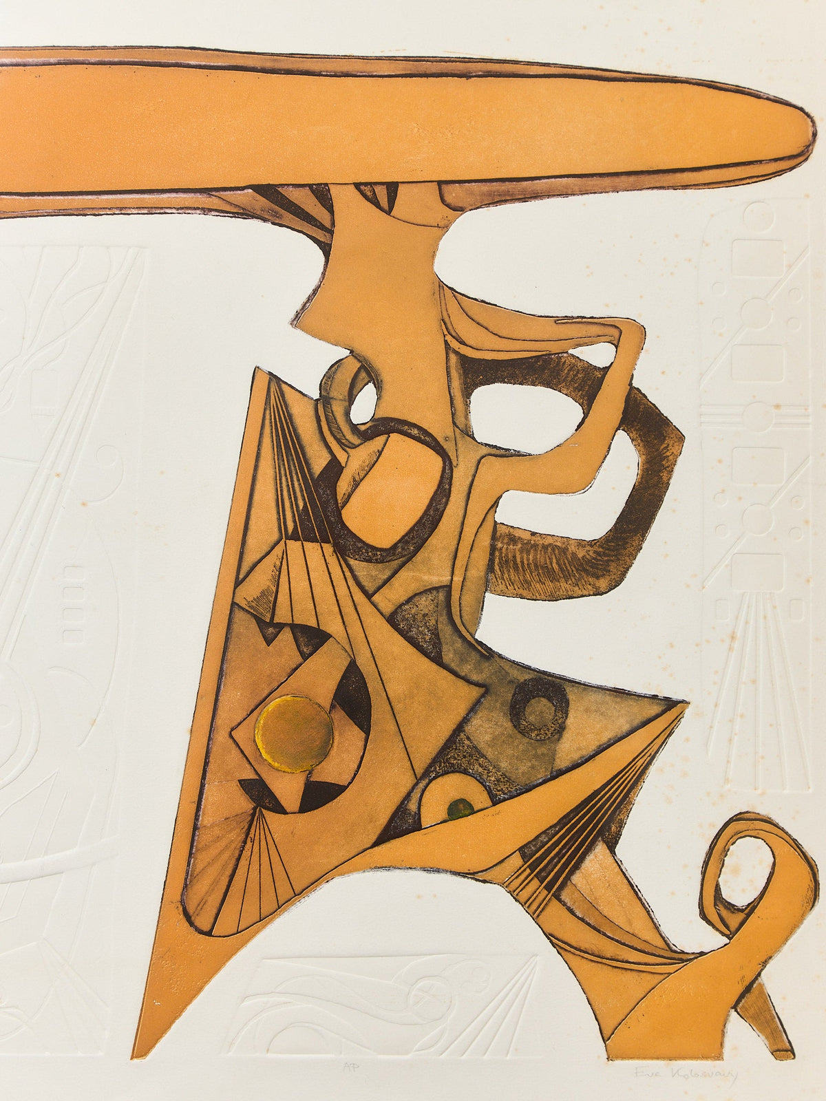 Large Embeded Rusty Geometric Abstract by Eva Koloswary