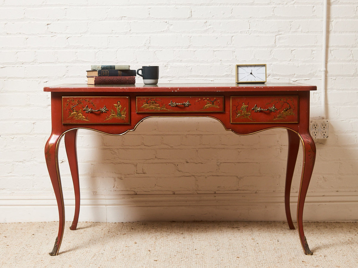 Louis XV Style Chinoiserie Writing Desk by Baker with Matching Chair