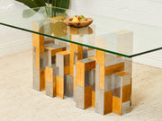 Rare Paul Evans Mid Century Cityscape Burlwood and Chrome Dining Table
