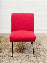 Milo Baughman for Pacific Iron in Viper Red Lounge Chair
