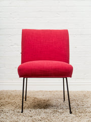 Milo Baughman for Pacific Iron in Viper Red Lounge Chair