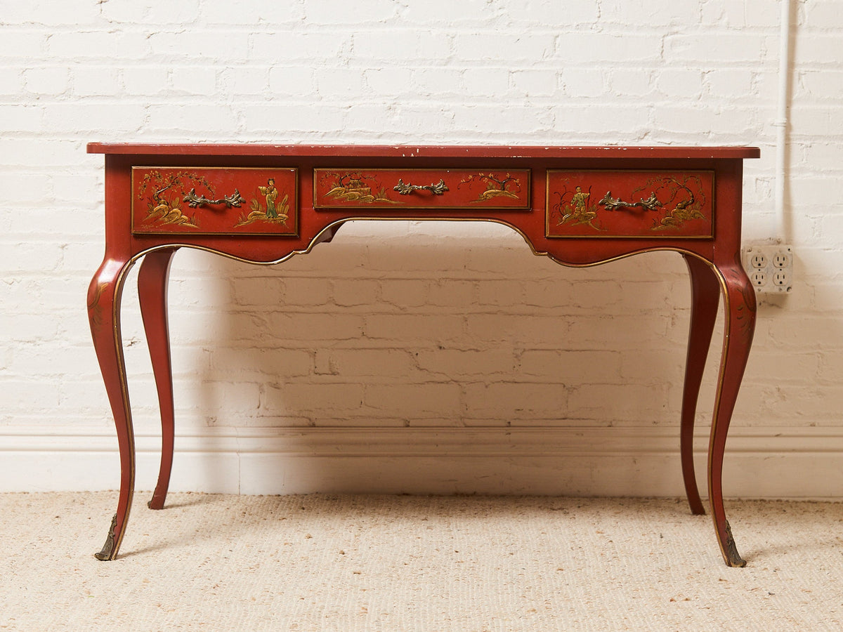Louis XV Style Chinoiserie Writing Desk by Baker with Matching Chair