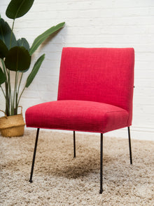 Milo Baughman for Pacific Iron in Viper Red Lounge Chair