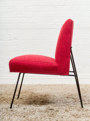 Milo Baughman for Pacific Iron in Viper Red Lounge Chair