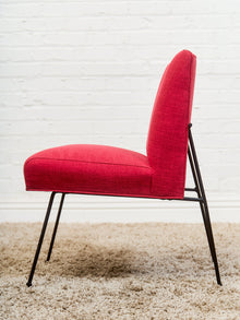 Milo Baughman for Pacific Iron in Viper Red Lounge Chair