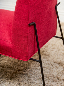 Milo Baughman for Pacific Iron in Viper Red Lounge Chair