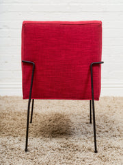 Milo Baughman for Pacific Iron in Viper Red Lounge Chair