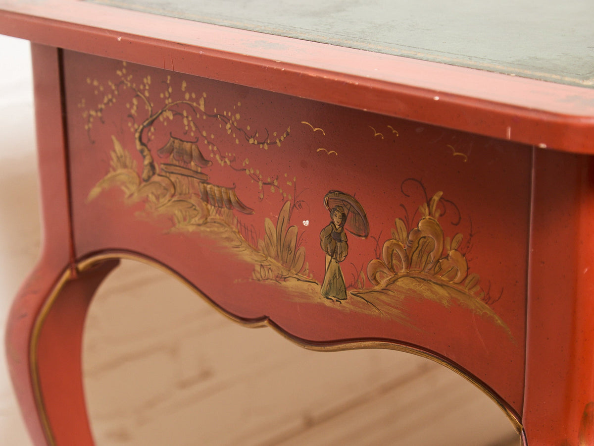 Louis XV Style Chinoiserie Writing Desk by Baker with Matching Chair