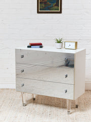 1970s Vintage Atomic Glass Dresser, 32-Inch