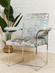 Milo Baughman Dining Chairs in Knoll Fabric set of 8