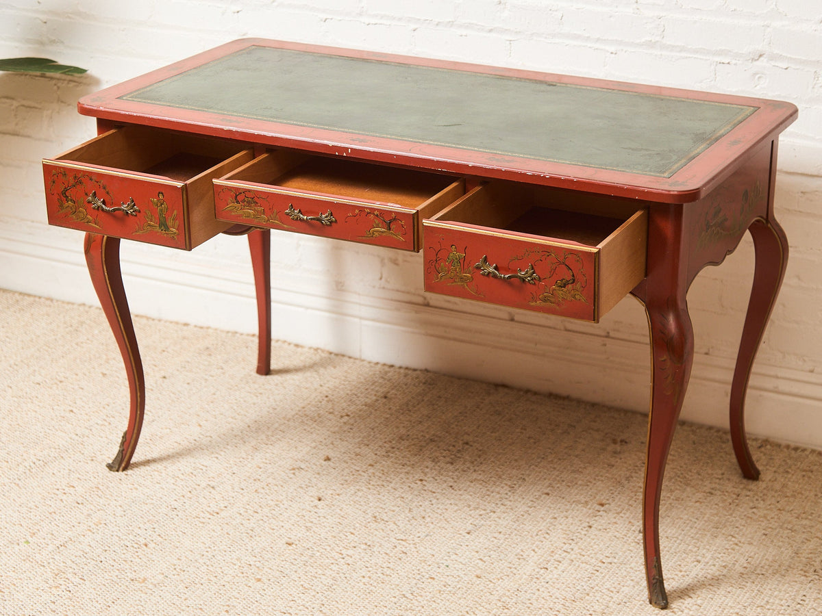 Louis XV Style Chinoiserie Writing Desk by Baker with Matching Chair