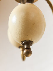Queen Anne Vintage Brass and Faux Ostrich Egg Chandelier
