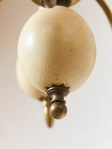 Queen Anne Vintage Brass and Faux Ostrich Egg Chandelier