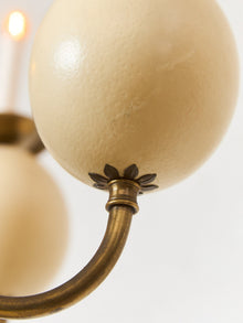 Queen Anne Vintage Brass and Faux Ostrich Egg Chandelier