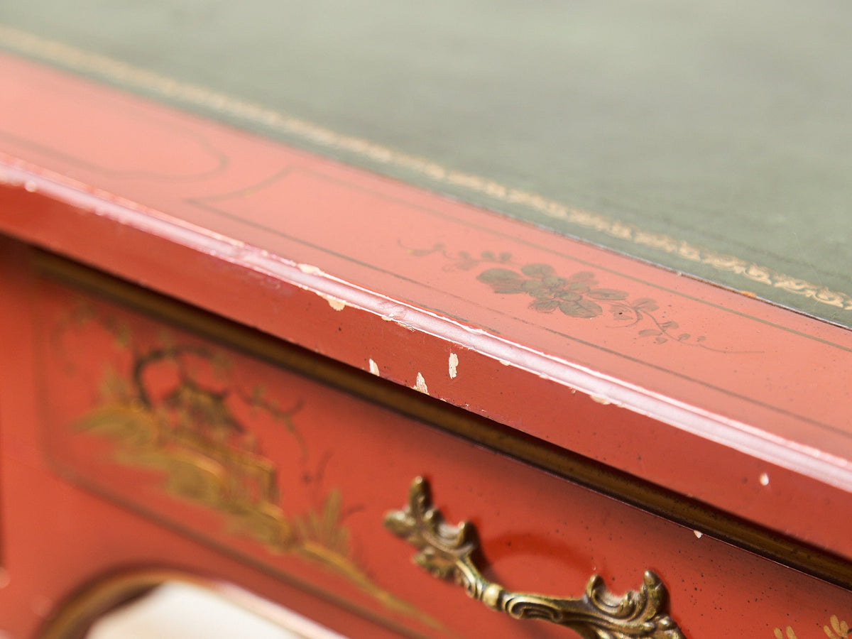 Louis XV Style Chinoiserie Writing Desk by Baker with Matching Chair