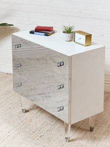 1970s Vintage Atomic Glass Dresser, 32-Inch