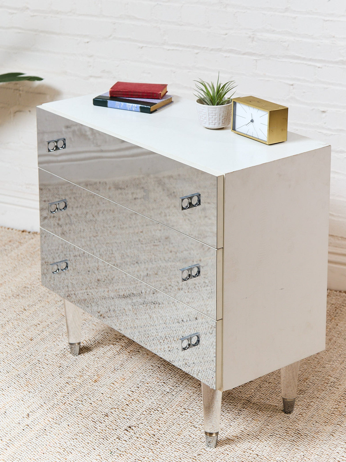 1970s Vintage Atomic Glass Dresser, 32-Inch