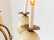 Queen Anne Vintage Brass and Faux Ostrich Egg Chandelier